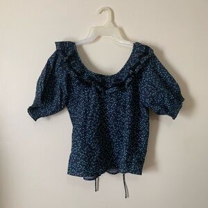 NWT Something Navy Blue Kira Scoop Neck Top | Size M - Women’s